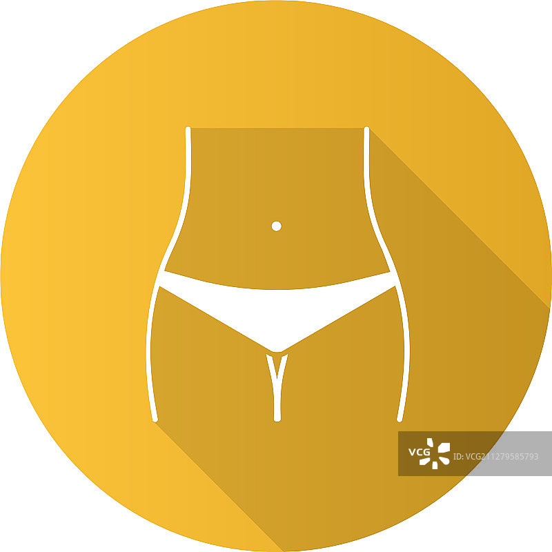 纤细腰身扁平设计长阴影标志符号图片素材