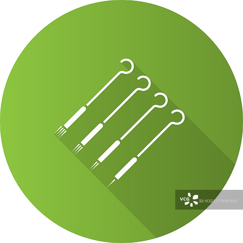 纹身针包扁平设计长阴影图标图片素材