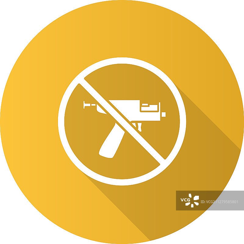 禁止标志与穿孔枪扁平设计图片素材