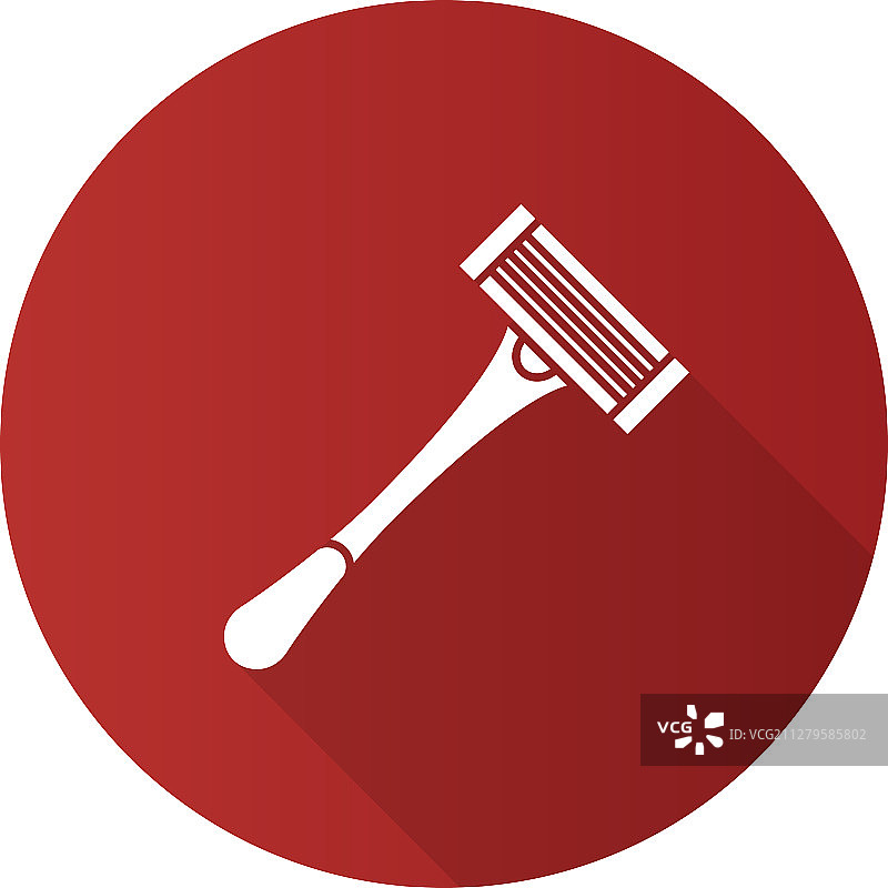 剃须刀扁平风格长阴影图标图片素材