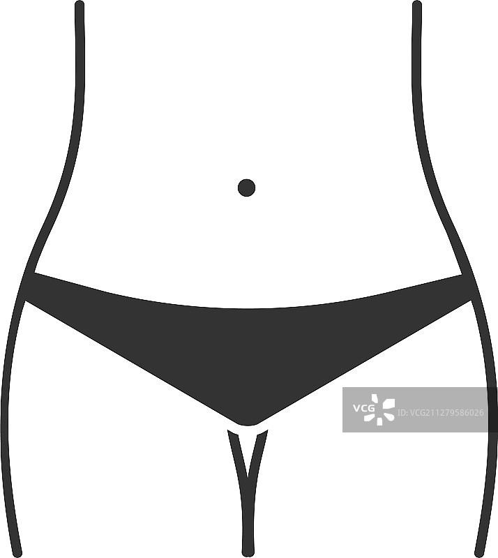 纤细女性腰部轮廓图标图片素材