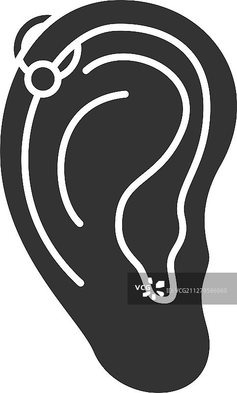 耳骨螺旋穿刺环状饰品标志图片素材