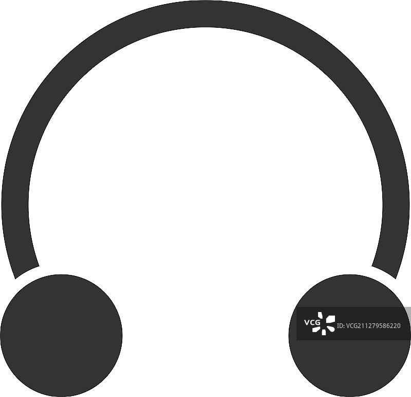 半圆耳环标志图标图片素材