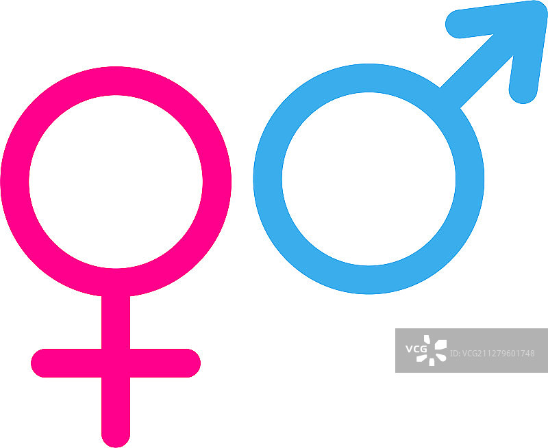 白色背景上隔离的男人和女人图标标志图片素材