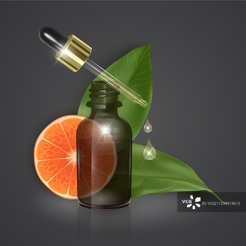 含橙子维生素C的精油图片素材