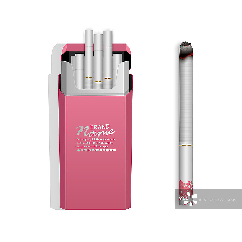 带烟雾的逼真香烟合集图片素材