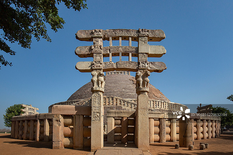 世界遗产  印度 博帕尔 桑吉佛教遗址 桑吉大佛塔图片素材