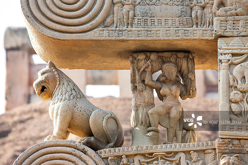 世界遗产  印度 博帕尔 桑吉佛教遗址 桑吉大佛塔图片素材