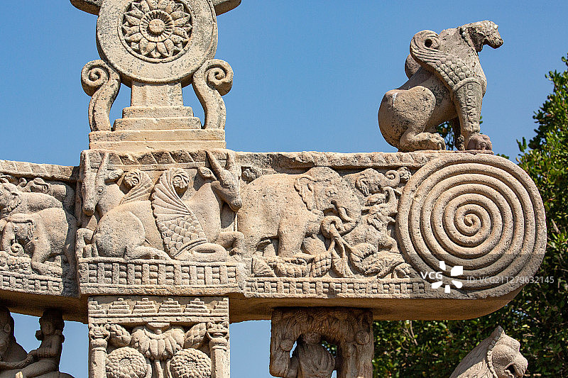 世界遗产  印度 博帕尔 桑吉佛教遗址 桑吉大佛塔图片素材