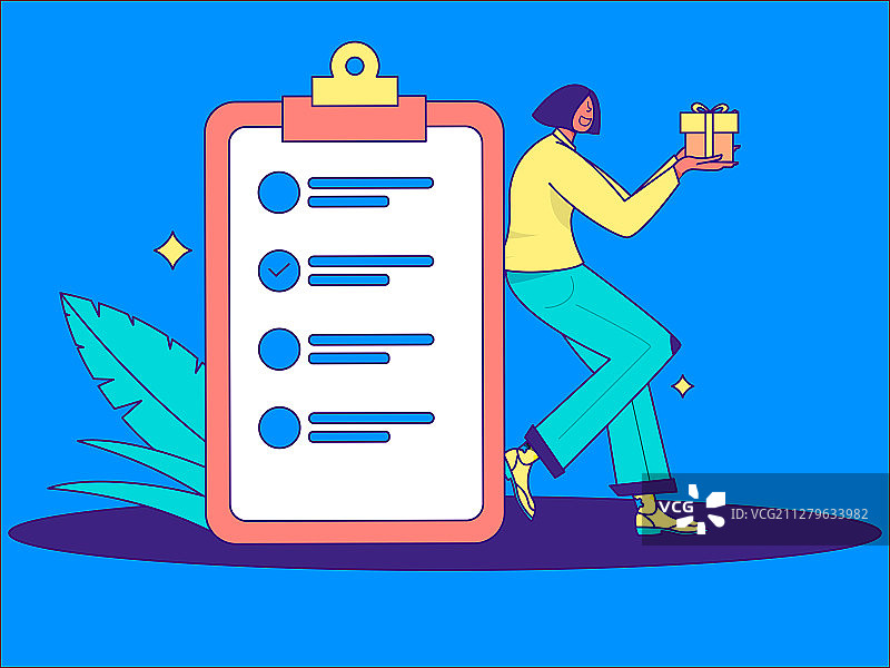 邀请问卷的女孩图片素材