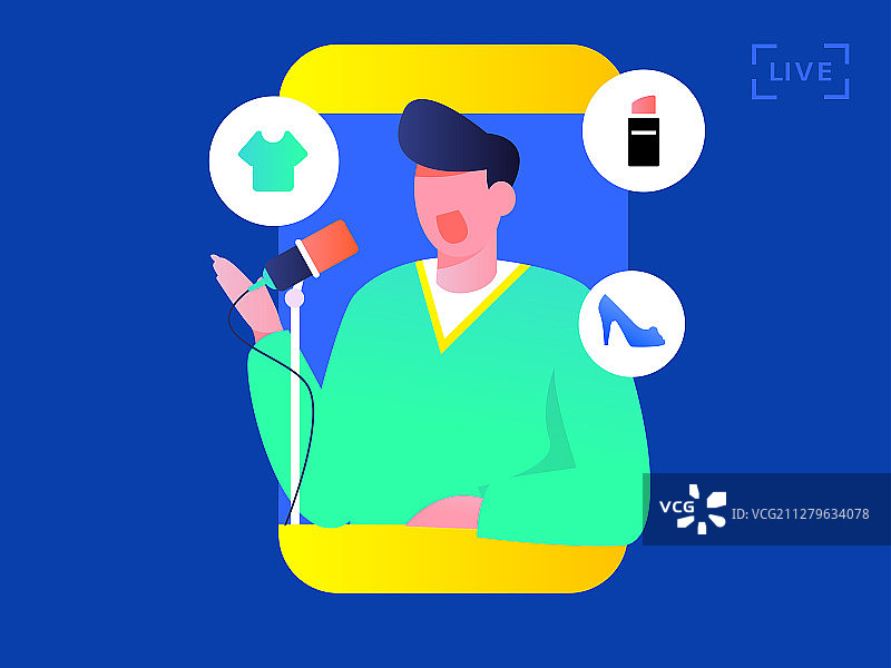 直播 卖货的男子图片素材