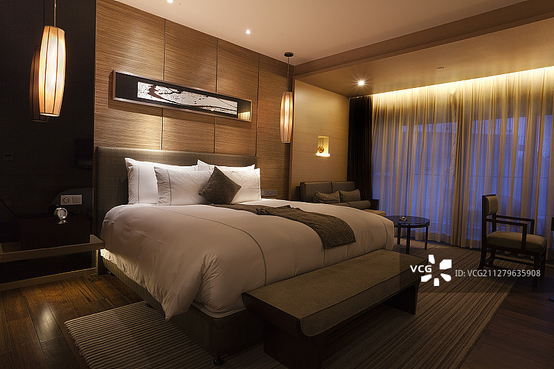 五星豪华酒店房间内部图片素材