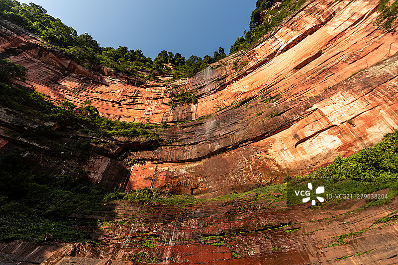 航拍贵州赤水佛光岩景区丹霞地貌全景图图片素材