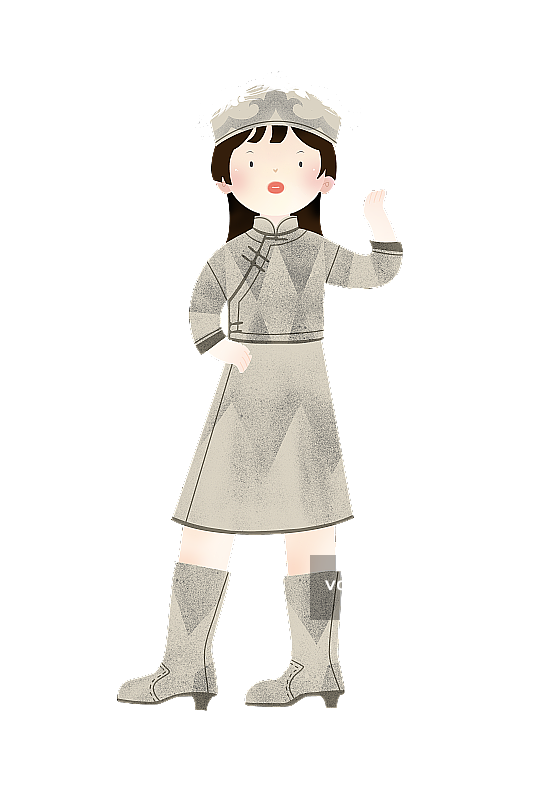 中国传统文化少数民族赫哲族服饰插画图片素材