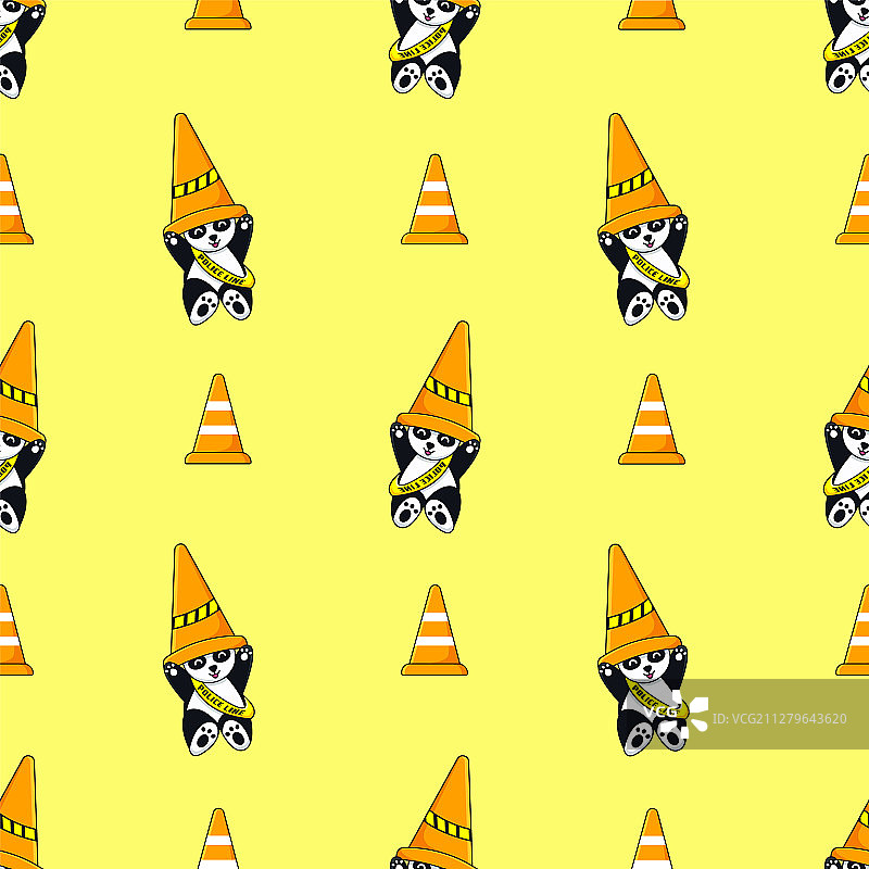 可爱熊猫无缝图案图片素材