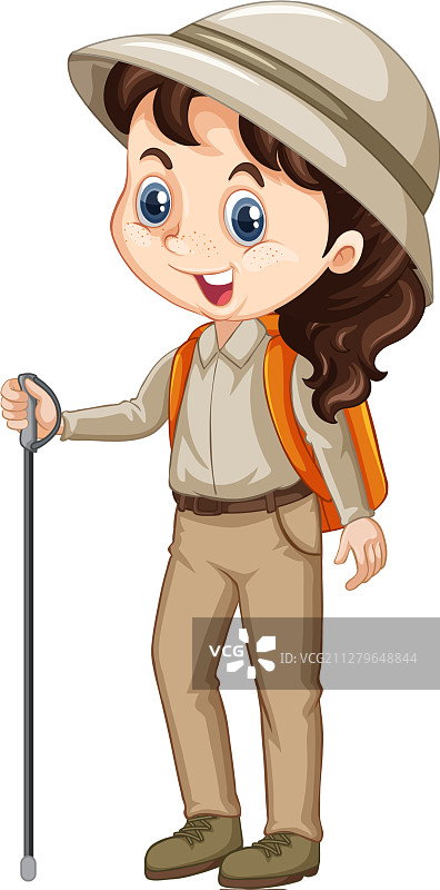 穿童子军制服的女孩（背景已移除）图片素材