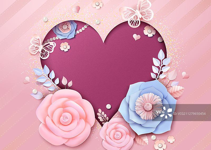 浪漫的心形卡片图片素材