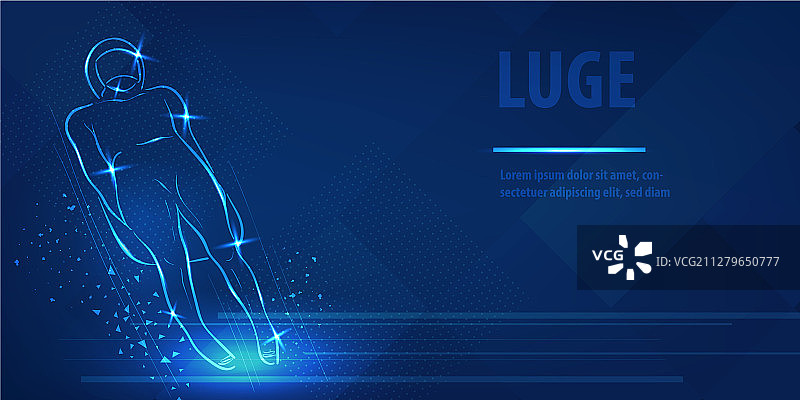 霓虹灯横幅上的雪橇剪影骷髅赛车手图片素材