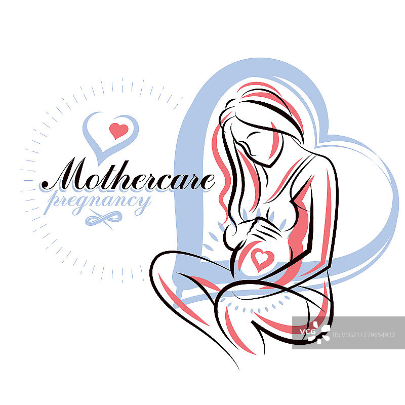 怀孕女性美丽的身体轮廓图片素材