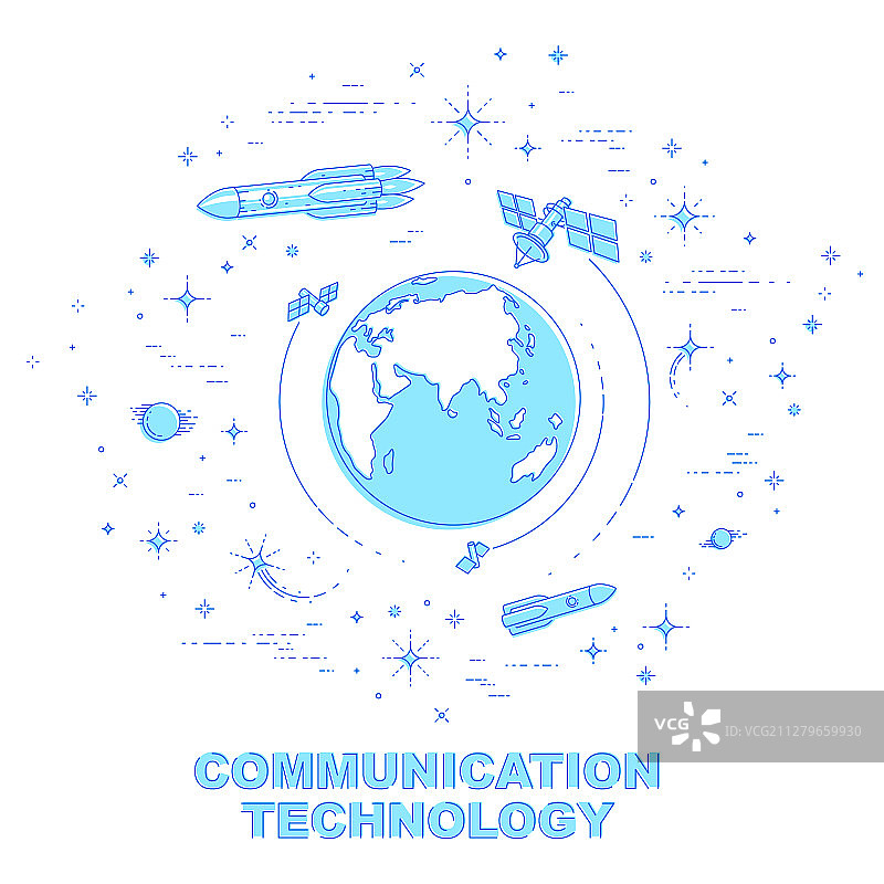 无尽空间中被环绕的小地球图片素材