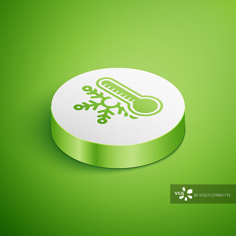 2.5D温度计与雪花图标图片素材