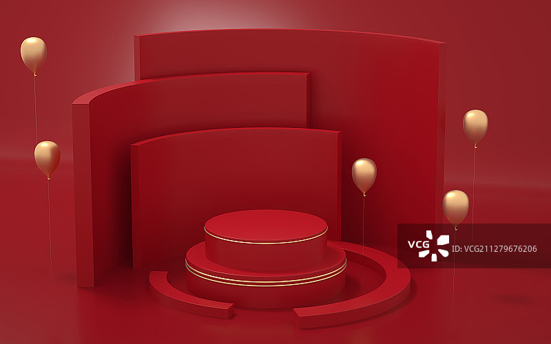 3D模拟场景彩色产品展台创意图图片素材