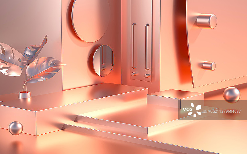 3D模拟场景彩色产品展台创意图图片素材