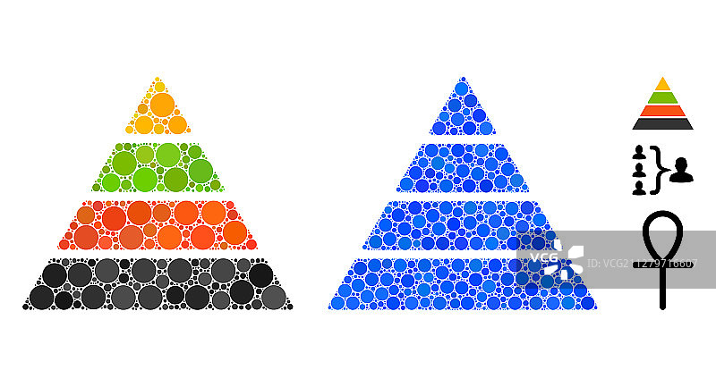 圆形金字塔马赛克图标图片素材