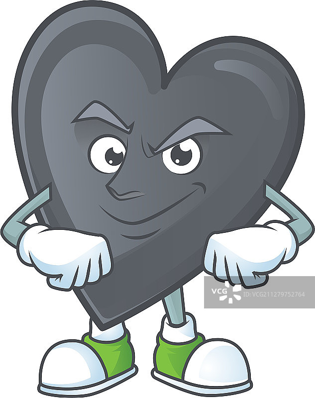 黑色爱心卡通吉祥物图片素材