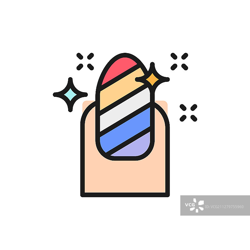 磁性指甲油美甲沙龙扁平风格图片素材