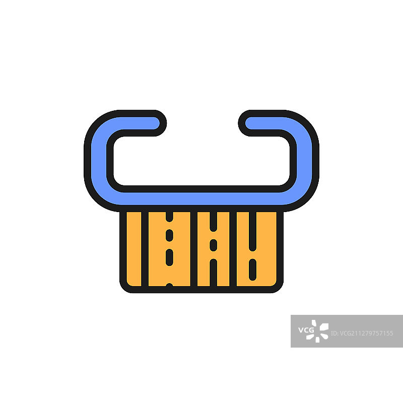 手持指甲修剪刷扁平色线条图片素材