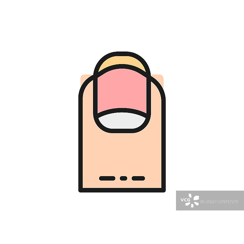 椭圆形美甲沙龙扁平线条图片素材