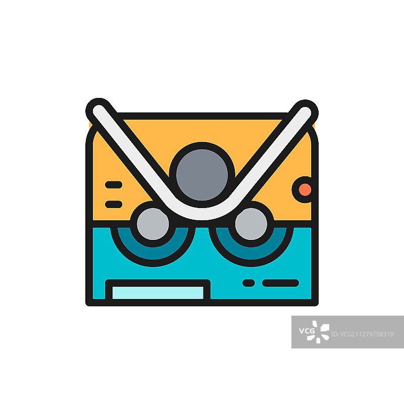 弯管机扁平彩色线条图片素材