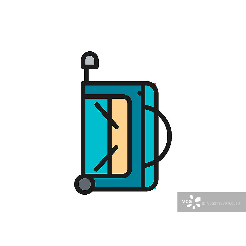 冰球运动包扁平彩色线条图标图片素材