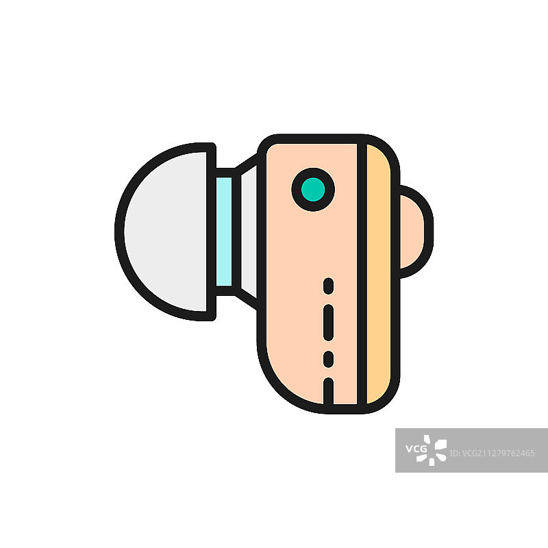无线助听器彩色线条图标图片素材