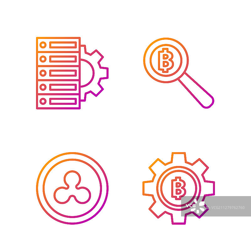 比特币加密货币组合图片素材