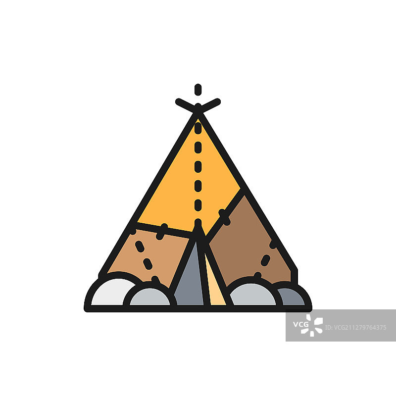 印第安圆锥形房屋：史前原始住所图片素材