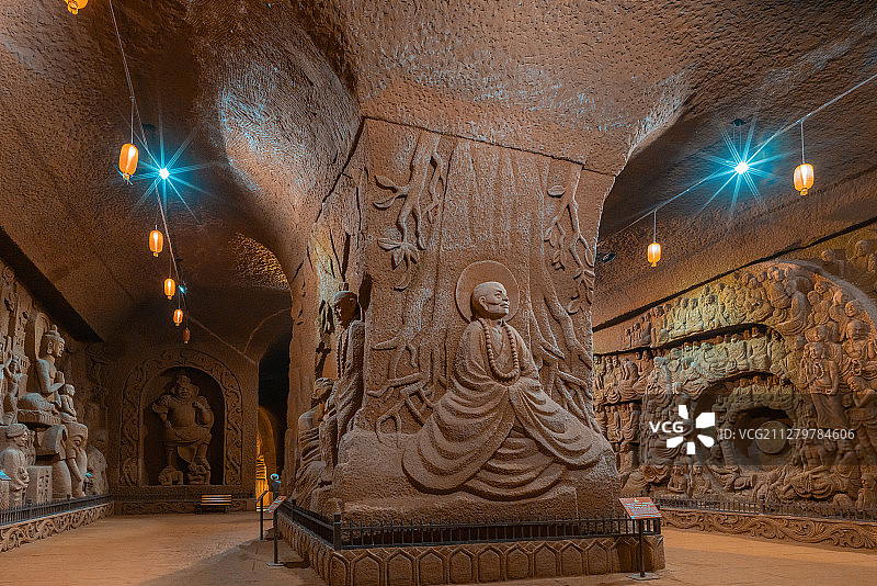 乐山 东方佛都万佛洞图片素材