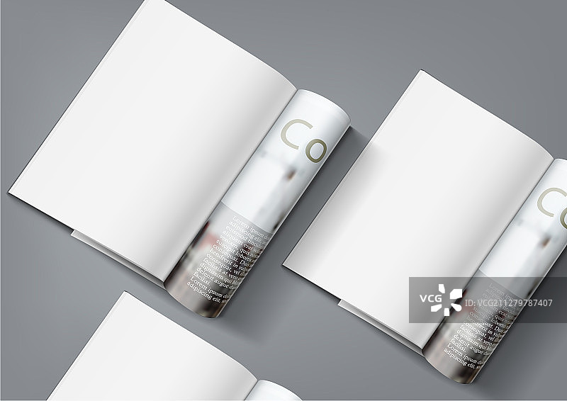 逼真杂志内页样机图片素材