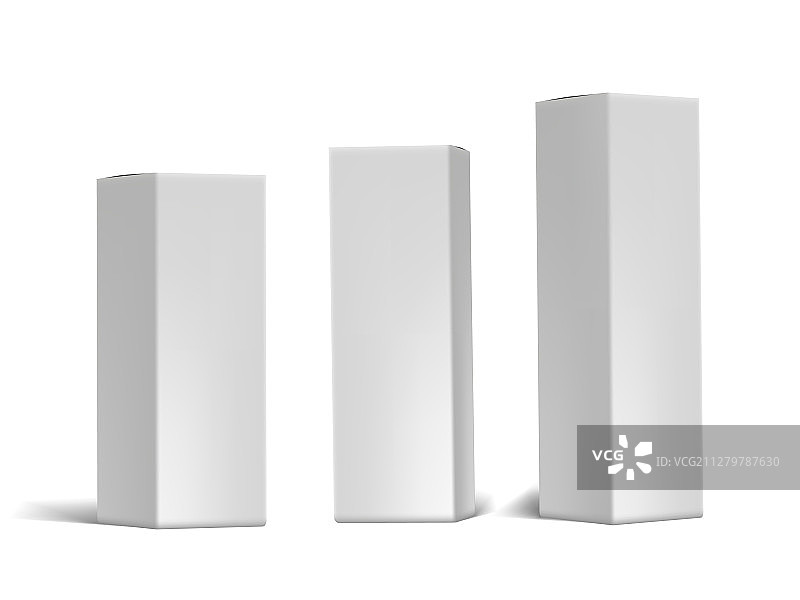 各种角度的3D空白包装盒图片素材