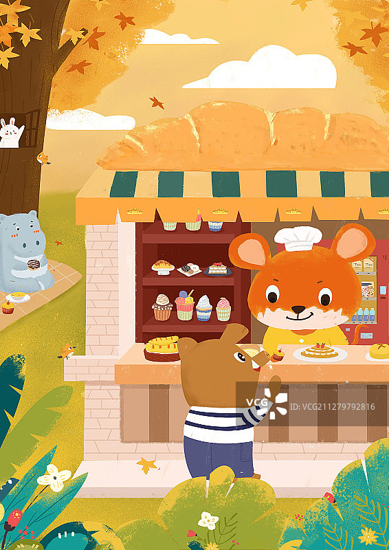 小狐狸的甜品店图片素材