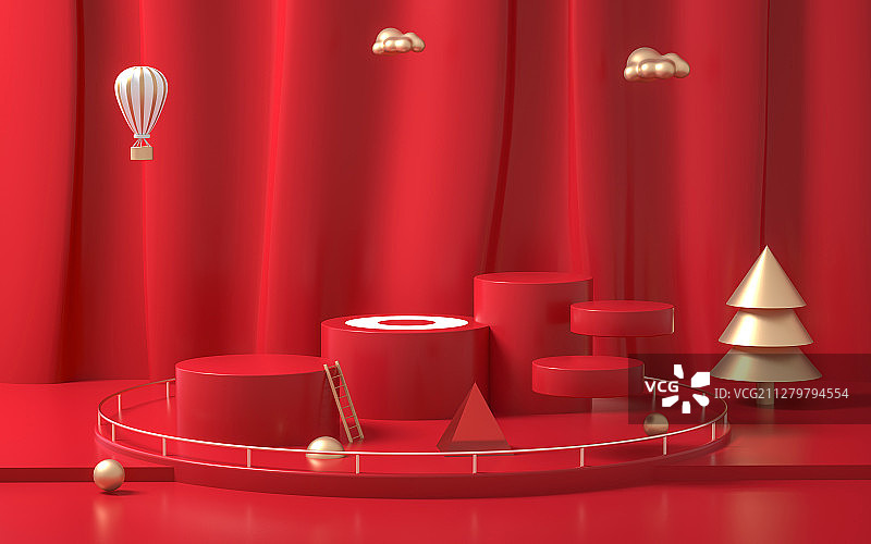 3D渲染模拟场景产品展台创意图图片素材