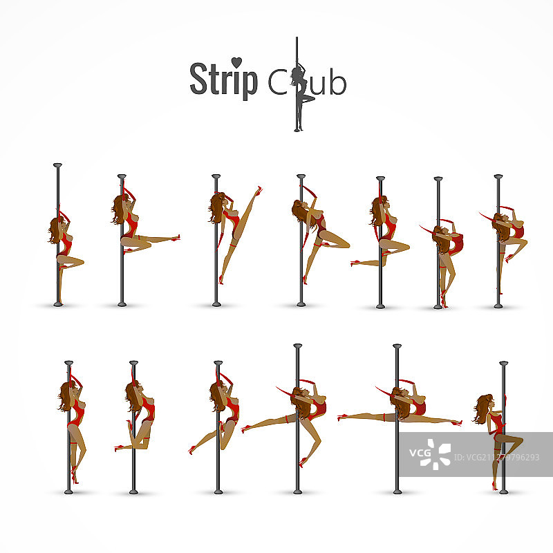 在俱乐部跳钢管舞的女孩图片素材
