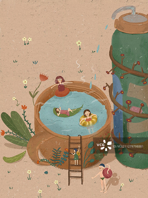 保温杯里的欢乐图片素材