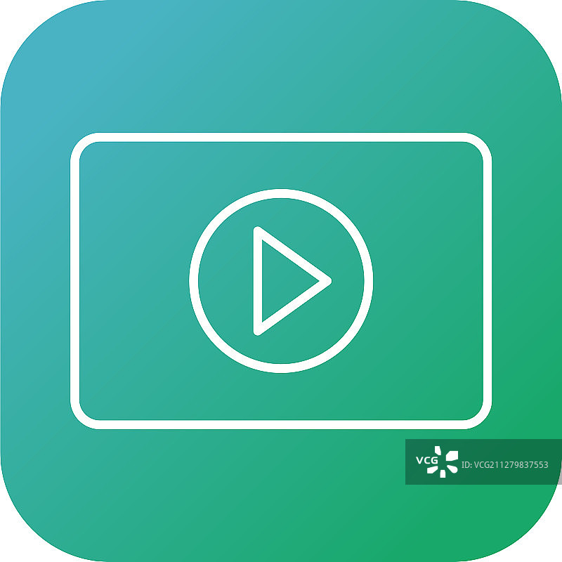 视频播放器线性图标图片素材