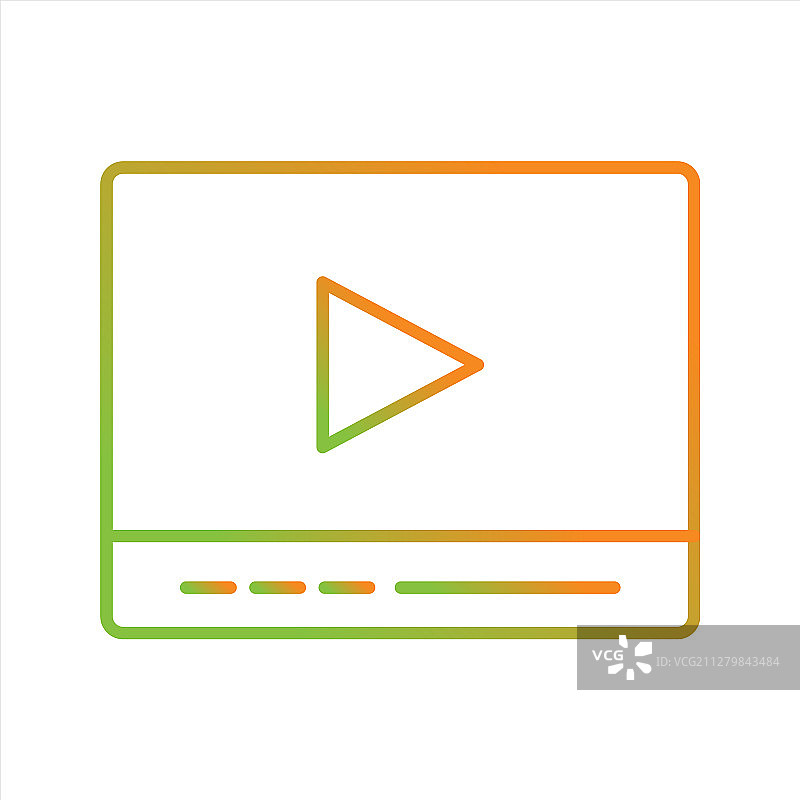 视频播放器线性图标图片素材