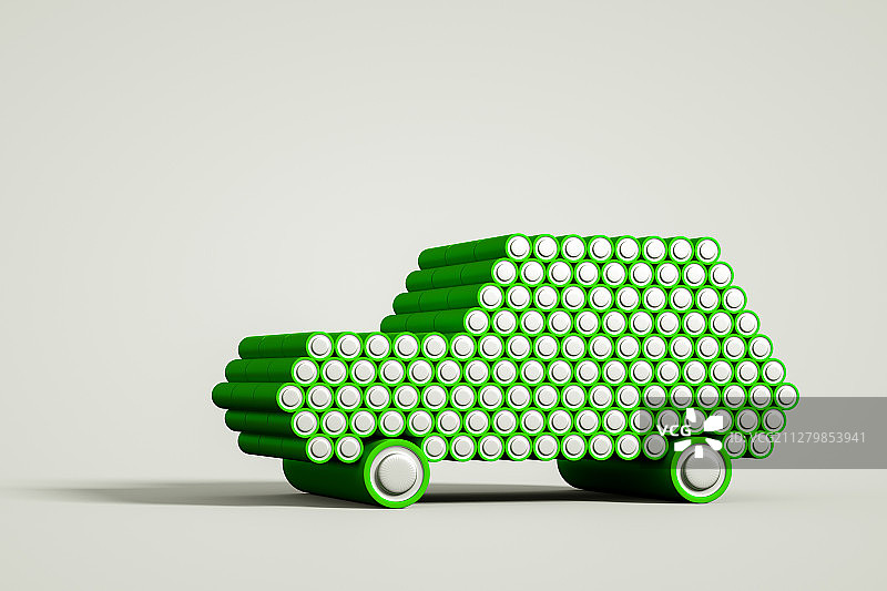 18655锂电池组成的电动汽车图片素材
