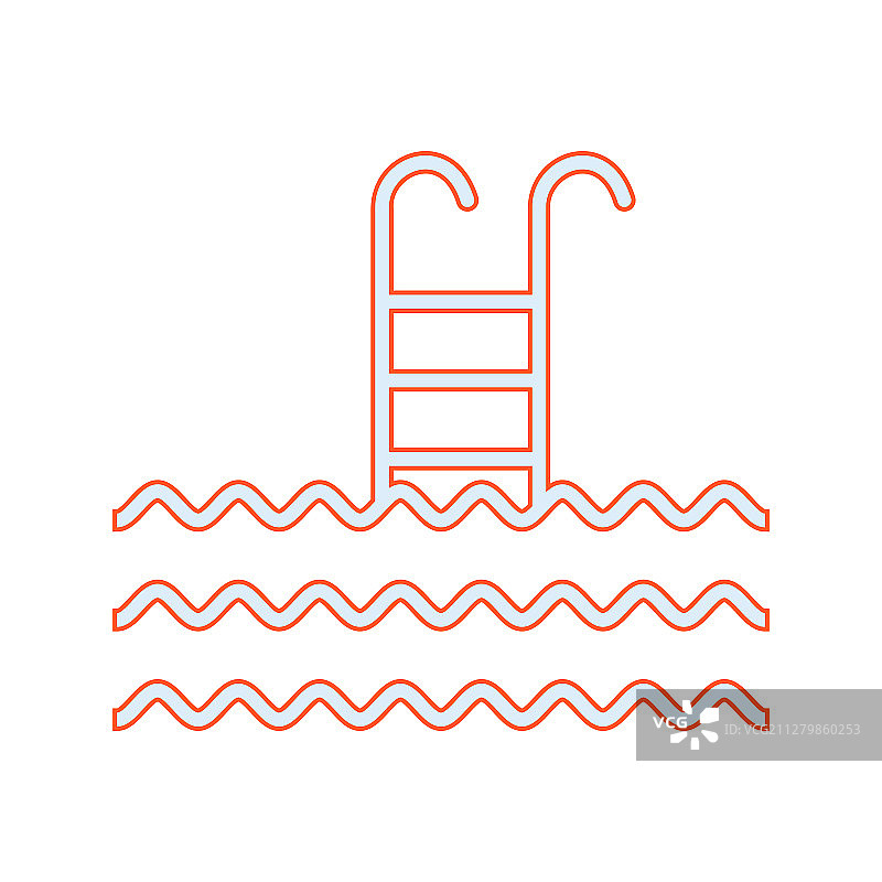 美丽的游泳池线条图标图片素材