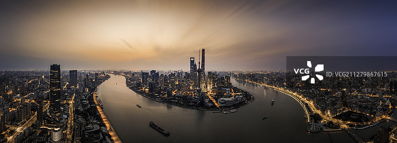 上海日出全景图片素材