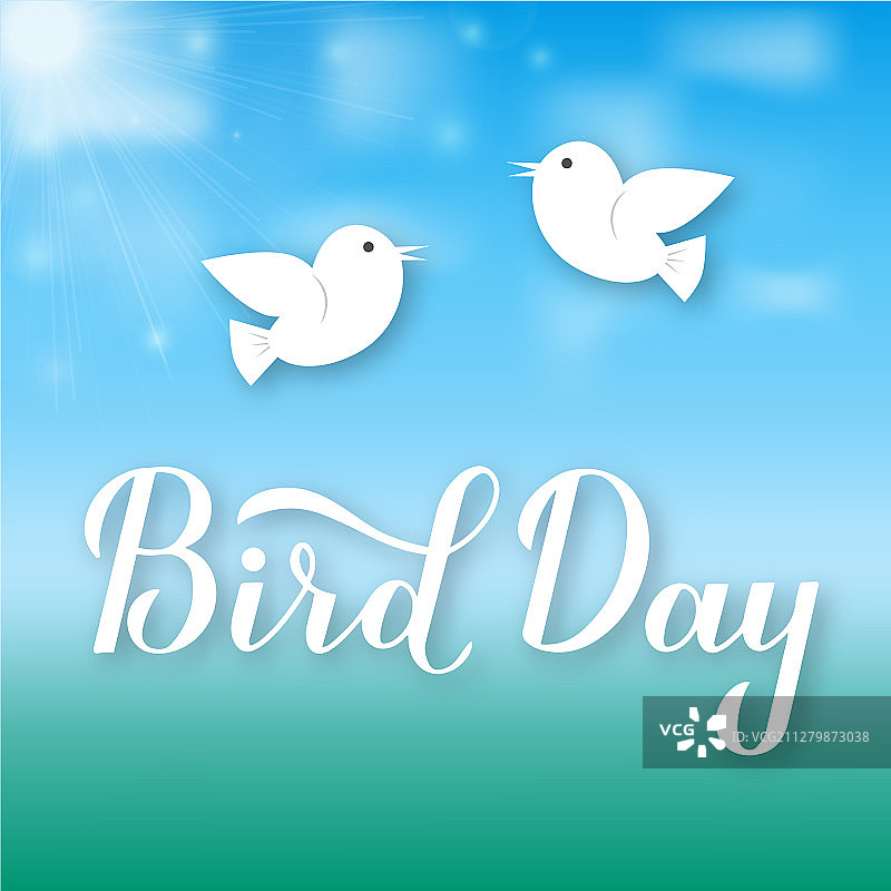 可爱的鸟类书法手写字图片素材